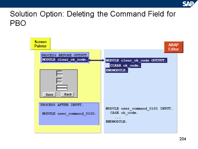 204 Solution Option: Deleting the Command Field for PBO